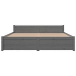 vidaXL Cadre de lit sans matelas gris bois massif 135x190 cm