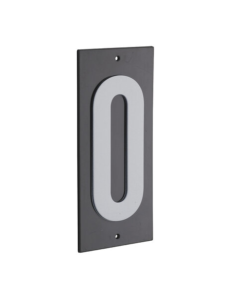 THIRARD - Plaque de signalisation 0  marquage blanc sur fond noir  panneau ABS à visser  56x120mm