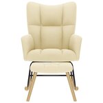 vidaXL Chaise à bascule avec repose-pied Crème Tissu