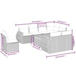 vidaXL Salon de jardin avec coussins 9 Pièces beige résine tressée