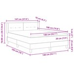 vidaXL Lit à ressorts avec matelas gris foncé  140 x 190 cm  en tissu
