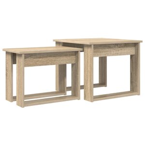 vidaXL Ensemble de tables basses 2 Pièces Chêne Sonoma Bois d'ingénierie