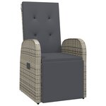 vidaXL Ensemble de salle à manger de jardin 7 pièces avec coussins Gris Poly Rattan