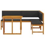 Ensemble Bistro de Jardin 3 Pièces avec Coussins en Bois d'Acacia Massif