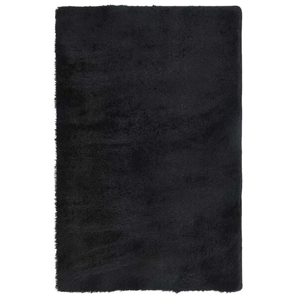 vidaXL Tapis Shaggy à poils longs NAVARRA noir 130x200 cm polyester