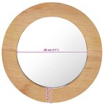 vidaXL Miroir mural 40 cm Teck Rond