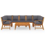 vidaXL Salon de jardin 9 Pièces avec coussin Bois d'acacia solide