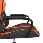 vidaXL Chaise de jeu de massage Noir et orange Similicuir