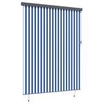 vidaXL Store enrouleur Bleu et Blanc 200 x 250 cm Tissu et Aluminium