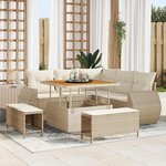 vidaXL Ensemble de canapé de jardin avec coussin 8 Pièces beige et crème