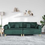 Sofa en tissu avec coussin 3 Pièces Vert foncé 208 cm tissu