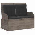 vidaXL Banc de jardin Gris polyrotin