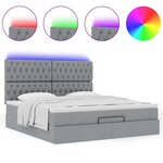 VidaXL Cadre de lit ottoman et matelas gris clair 160x200cm tissu