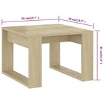 vidaXL Table d'appoint Chêne sonoma 50x50x35 cm Bois d’ingénierie