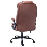 Chaise fauteuil siège de bureau informatique étude de massage clair similicuir daim brun 02_0024012