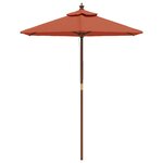 vidaXL Parasol de jardin avec mât en bois terre cuite 196x231 cm