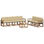 vidaXL Ensemble de canapés d'extérieur 8 pc Naturel et Beige