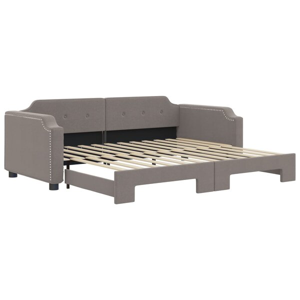 vidaXL Lit de jour avec lit gigogne taupe 80x200 cm tissu