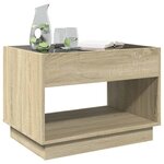 vidaXL Table basse avec LED infini chêne sonoma 70x50x50 cm