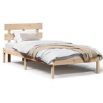 vidaXL Cadre de lit avec tête de lit 100x200 cm en pin massif
