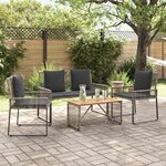 vidaXL Ensemble de meubles d'extérieur 9 Pièces Gris et Gris foncé