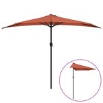 vidaXL Parasol de balcon et mât en aluminium Terre cuite 300x155x223cm