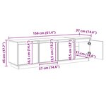 vidaXL Meuble TV Marron 156 x 37 x 45 cm Bois d'ingénierie