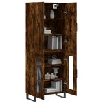 vidaXL Buffet haut Chêne fumé 69 5x34x180 cm Bois d'ingénierie