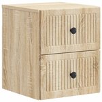 vidaXL Cabinet de chevet mural 2 pièces Chêne Sonoma 33 x 34 5 x 40 cm