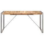 vidaXL Table à manger 160x80x75 cm Bois de manguier massif brut