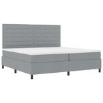 vidaXL Lit à ressorts avec matelas gris clair 200x200 cm en tissu