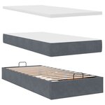 vidaXL Cadre de lit ottoman et matelas gris foncé 90x200 cm velours