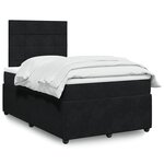 vidaXL Sommier à lattes de lit avec matelas Noir 120x200 cm Velours