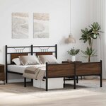 vidaXL Cadre de lit sans matelas chêne marron 150x200 cm