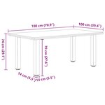 vidaXL Table à manger marron clair bois de chêne massif rectangulaire