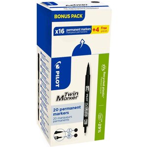 Marqueur permanent Twin Marker  VALUE PACK  noir PILOT