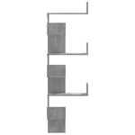 vidaXL Étagère murale d'angle gris béton 45x45x147cm bois d'ingénierie