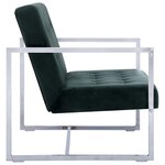 vidaXL Canapé 2 places avec accoudoirs Vert foncé Chrome et velours