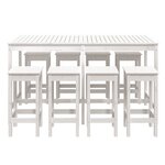 vidaXL Ensemble de bar de jardin 9 Pièces blanc bois de pin massif