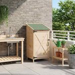 vidaXL Abri de jardin avec toit Naturel 59 5 x 56 x 113 5 cm