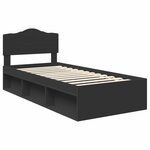 vidaXL Cadre de lit Noir 75 x 190 cm Bois de pin massif