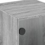 vidaXL Table de chevet avec porte en verre sonoma gris 35x37x42 cm