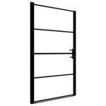 vidaXL Porte de douche Verre trempé 100x178 cm Noir