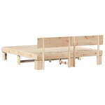 vidaXL Cadre de lit avec tête de lit Marron 200 x 200 cm Pin massif