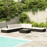 vidaXL Salon de jardin 8 Pièces avec coussins résine tressée noir