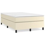 vidaXL Sommier à lattes de lit avec matelas Crème 120x200cm Similicuir