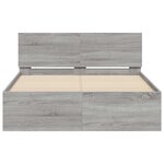 vidaXL Cadre de lit avec tête de lit et LED sonoma gris 120x200 cm