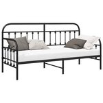 vidaXL Cadre de lit de jour avec tête de lit Noir 80 x 200 cm Acier