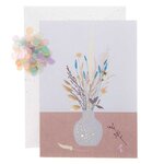Diy personnaliser sa carte florale - vase et fleurs bleu