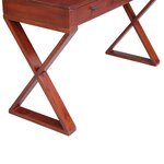 Bureau table poste de travail meuble d'ordinateur informatique étude d'ordinateur 115 x 47 x 77 cm bois d'acajou massif brun 02_0023738
